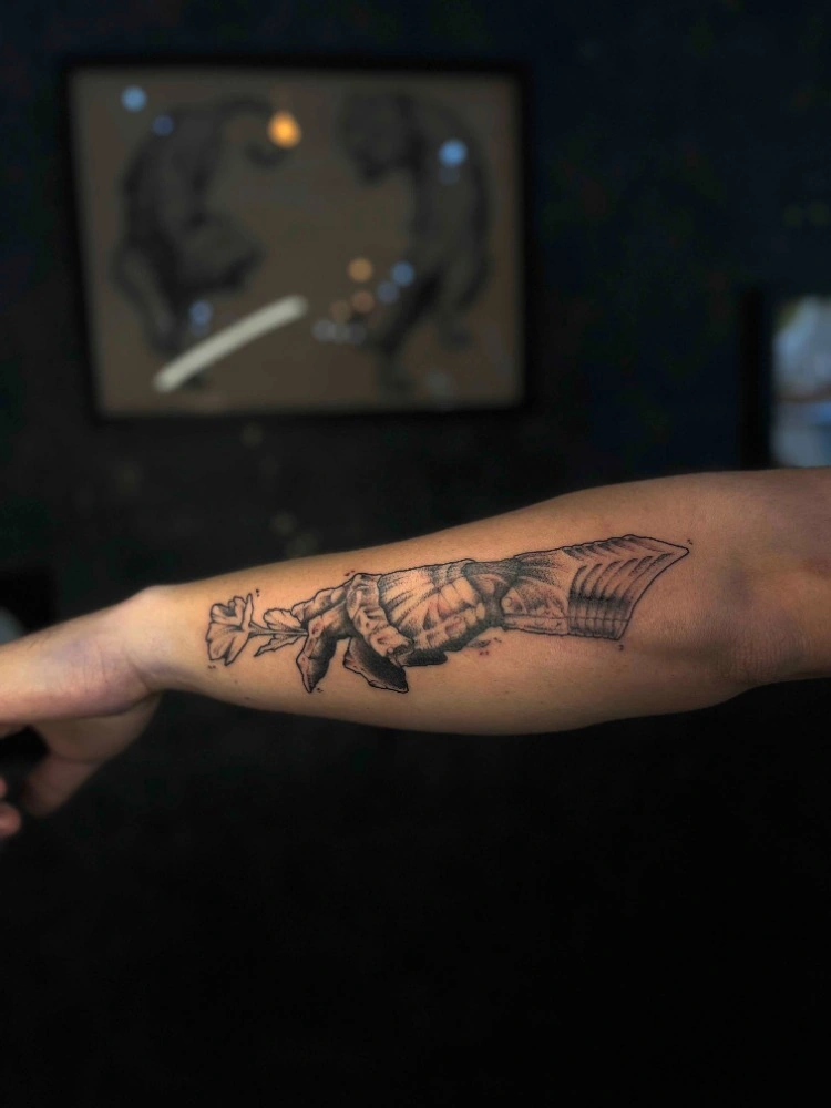 Blackwork custom tetování od Tondy – TX5 Olomouc, ukázka 7