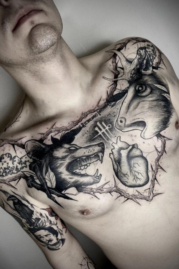 Blackwork dotwork tetování od Teda – TX5 Olomouc, ukázka 8